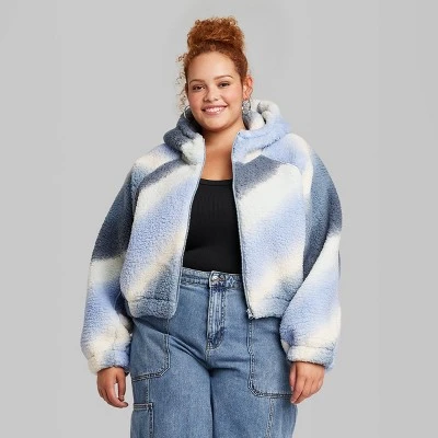 Women's Faux Shearling Full Zip-Up Sweatshirt - Wild Fable™ 3 Women's Faux Shearling Full Zip-Up Sweatshirt - Wild Fable™