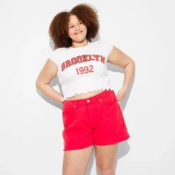 Women's Heritage Curvy Mid-Rise Denim Shorts - Wild Fable™ Dark Red -Selfie Leslie GUEST 0b61242e 0292 4797 90c9 7059191252a7