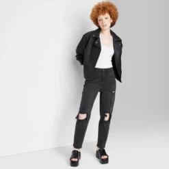 Women's Super-High Rise Tapered Jeans - Wild Fable™ Black Denim -Selfie Leslie GUEST 117aaed7 4379 43e6 a012 53d722ca3795