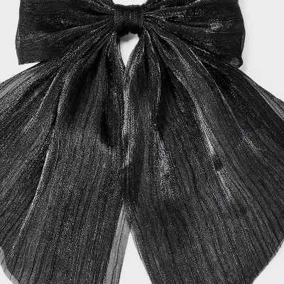 Bow Hair Barrette - Wild Fable™ Black: Fashion Clip, Solid Polyester, All Hair Types 4 Bow Hair Barrette - Wild Fable™ Black: Fashion Clip, Solid Polyester, All Hair Types - Image 2