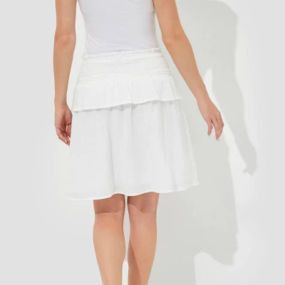 Women's Convertible Smocked Babydoll Top - Wild Fable™ White 5 Women's Convertible Smocked Babydoll Top - Wild Fable™ White - Image 3