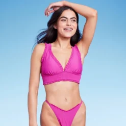 Women's Smocked Detail Longline Bikini Top - Wild Fable™ Purple -Selfie Leslie GUEST 1ab89b57 73c0 4251 bc3d e955a793b9a7