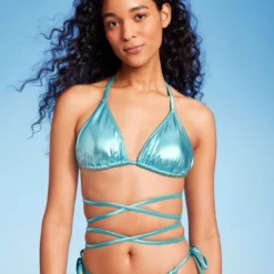 Women's Foil Triangle Bikini Top - Wild Fable™ Teal Green 10 Women's Foil Triangle Bikini Top - Wild Fable™ Teal Green -Selfie Leslie GUEST 1bfb7970 5b23 4a6e 8867 f3291d375600