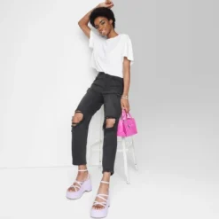 Women's Super-High Rise Curvy Tapered Jeans - Wild Fable™ Black Wash -Selfie Leslie GUEST 1e9c43f6 7a7d 4e3a be9f 8e773cff48ba