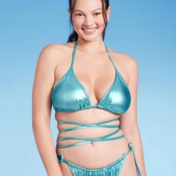 Women's Foil Triangle Bikini Top - Wild Fable™ Teal Green 11 Women's Foil Triangle Bikini Top - Wild Fable™ Teal Green -Selfie Leslie GUEST 1f1d8e88 225b 4d95 9df7 51dbd4275fdf