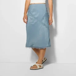 Women's Lace Trim Midi A-Line Skirt - Wild Fable™
