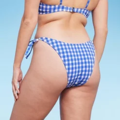 Women's Side-Tie Ultra High Leg Super Cheeky Bikini Bottom - Wild Fable™ Cobalt Blue Gingham Print -Selfie Leslie GUEST 2e2eb894 4f03 45bd 8a07 34951ade2024