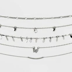 Butterfly Choker Necklace Set 5pc - Wild Fable™ Silver: Brass Lobster Claw Clasp, 12" Length -Selfie Leslie GUEST 2e81d8a4 a771 481f ba3a 45c86ebcd857
