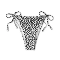 Women's Side-Tie Adjustable Coverage Ultra High Leg Bikini Bottom - Wild Fable™ Black/White Check Print -Selfie Leslie GUEST 2f14a4c8 7d08 4ecc 9bc1 58211eb2b83f