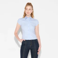 Women's Puff Sleeve Button-Down Shirt - Wild Fable™