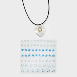 Acrylic Heart With Face Gems Pendant Necklace - Wild Fable™ Clear/Black -Selfie Leslie GUEST 30f4eced aa24 41a7 90cf 8c42a326ba94