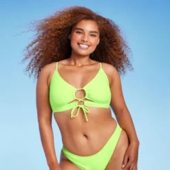Women's Lace-Up Longline Bikini Top - Wild Fable™ Neon Green 15 Women's Lace-Up Longline Bikini Top - Wild Fable™ Neon Green -Selfie Leslie GUEST 32581074 392e 407d af6c eaf20308a447