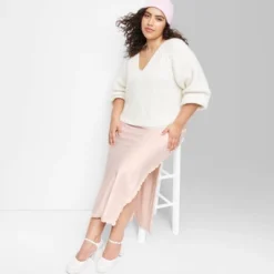 Women's Satin Lace Trim Midi Skirt - Wild Fable™ -Selfie Leslie GUEST 351374e9 b80c 4b8c a993 5a1ec9a575df