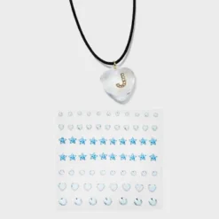 Acrylic Heart With Face Gems Pendant Necklace - Wild Fable™ Clear/Black -Selfie Leslie GUEST 38adfd1d 6e08 4060 9038 398fe46be91a