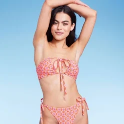 Women's U Bralette Multiway Bikini Top - Wild Fable™ Orange Tile Print -Selfie Leslie GUEST 3b94ef45 4e6d 4921 844a bd63b23a3459