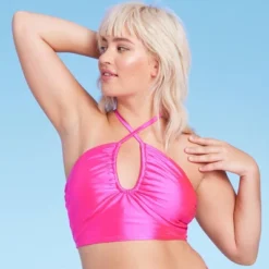 Women's Longline Wrap Halter Bikini Top - Wild Fable™ Pink Shine -Selfie Leslie GUEST 3ba53a87 f365 4844 9884 fc45b22eb9cb