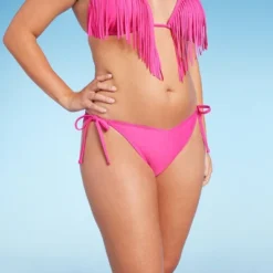Women's V-Front Side-Tie High Leg Extra Cheeky Bikini Bottom - Wild Fable™ Magenta -Selfie Leslie GUEST 3dafea14 c540 4a89 836a a786a62e3392