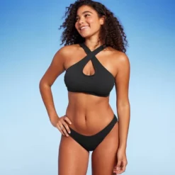 Women's Cross Front Pucker Textured Halter Bikini Top - Wild Fable™ -Selfie Leslie GUEST 3ef4f3f7 12f3 4a58 b1a7 b323df1fceb4