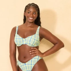 Women's Textured Plaid Underwire Bikini Top - Wild Fable - Blue/Yellow -Selfie Leslie GUEST 4164bcb5 c326 433a 88ae 3b5c854cd111