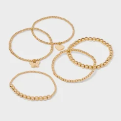 Butterfly And Heart Charm Stretch Bracelet Set 5pc - Wild Fable™ Gold -Selfie Leslie GUEST 429aba19 2cd2 4e8f 9e16 7805be3ea0bc