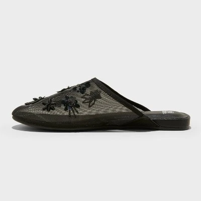 Women's Pixie Floral Mesh Slip-On Mule Flats With Memory Foam Insole - Wild Fable™ 3 Women's Pixie Floral Mesh Slip-On Mule Flats With Memory Foam Insole - Wild Fable™
