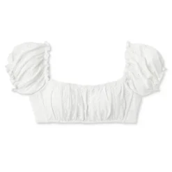 Women's Puff Sleeve Eyelette Bralette Bikini Top - Wild Fable™ White -Selfie Leslie GUEST 46d98b8d 1e4c 4bf8 9eff 12f1aae4ccd3