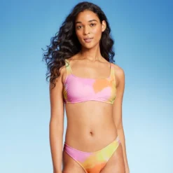 Women's Bralette Bikini Top - Wild Fable™ Pink/Orange/Yellow Tie-Dye -Selfie Leslie GUEST 49cfbb5f f766 43e6 a1ce 795ed3aa019f
