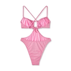 Women's Cut Out One Piece Swimsuit - Wild Fable™ Pink Lurex -Selfie Leslie GUEST 4bd57c2d bfb5 4d1b a1cb c59ebda7aef3