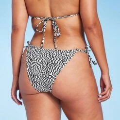 Women's Side-Tie Adjustable Coverage Ultra High Leg Bikini Bottom - Wild Fable™ Black/White Check Print -Selfie Leslie GUEST 544736ab 878f 4081 9b6f c52ce5191f7d