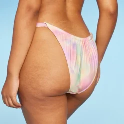 Women's Mesh Overlay Wide Strap Adjustable Ultra High Leg Bikini Bottom - Wild Fable™ Multi Swirl Print -Selfie Leslie GUEST 549b5894 ba24 443d 92b3 4793b37ea877