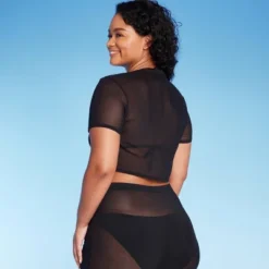 Women's Mesh Drawstring Ruched Cover Up Top - Wild Fable™ -Selfie Leslie GUEST 57bb9440 a341 4cd7 8ba8 10cd74ecb329