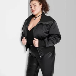 Women's Satin Bomber Jacket - Wild Fable™ 9 Women's Satin Bomber Jacket - Wild Fable™ -Selfie Leslie GUEST 5a2e537b 386f 4b86 b4c1 4c96042aeab6