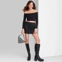 Women's High-Rise Bodycon Mini Skort - Wild Fable™ Black -Selfie Leslie GUEST 5a349815 d596 407d ac21 0744db5a4619