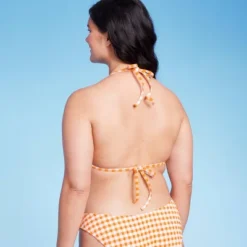 Women's Ruffle Detail Triangle Bikini Top - Wild Fable™ Orange Gingham -Selfie Leslie GUEST 5a74a806 f1c1 4583 9bb1 04061f8ec7f1