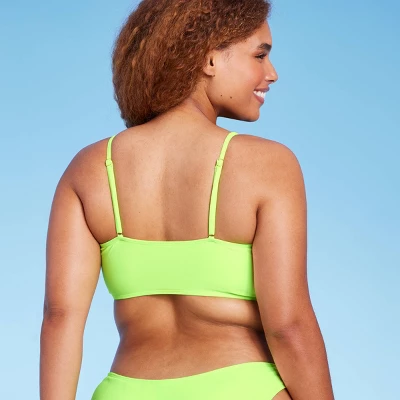 Women's Lace-Up Longline Bikini Top - Wild Fable™ Neon Green 3 Women's Lace-Up Longline Bikini Top - Wild Fable™ Neon Green