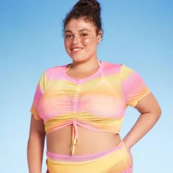 Women's Mesh Drawstring Ruched Cover Up Top - Wild Fable™ -Selfie Leslie GUEST 5ea869c2 9197 42d4 be2b b720280e194f