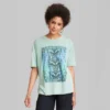 Women's Elbow Sleeve Oversized Graphic T-Shirt - Wild Fable™