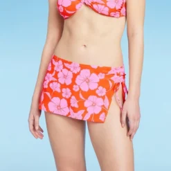 Women's Cinch Side Skirt Cover Up - Wild Fable™ Orange/Pink Tropical Print -Selfie Leslie GUEST 61a722e9 5af5 4e19 88ba b77659b3be4e