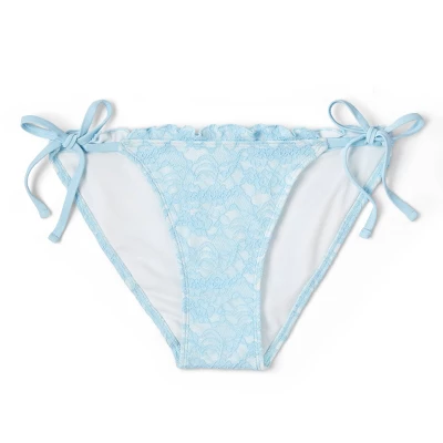 Women's Lace Detail Side-Tie Cheeky Bikini Bottom - Wild Fable™ Blue 7 Women's Lace Detail Side-Tie Cheeky Bikini Bottom - Wild Fable™ Blue - Image 5