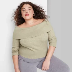 Women's Fitted Off The Shoulder Sweater Top - Wild Fable™ -Selfie Leslie GUEST 6620f07f aa1c 4441 991c c94509ff7647