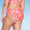 Women's High Leg Extra Cheeky Low-Rise Bikini Bottom - Wild Fable™ Orange/Pink Tropical Print -Selfie Leslie GUEST 68942af9 5de4 42e0 a475 bae27d492ad9