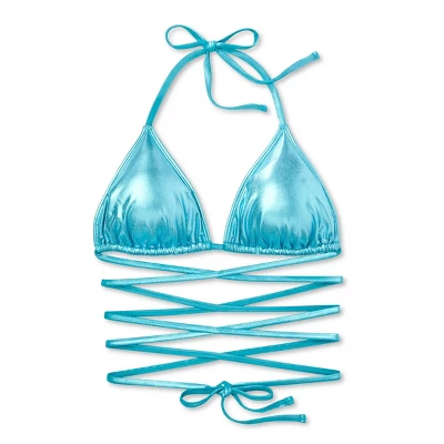 Women's Foil Triangle Bikini Top - Wild Fable™ Teal Green 7 Women's Foil Triangle Bikini Top - Wild Fable™ Teal Green - Image 5