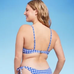 Women's Ruffle Trim Textured Underwire Bikini Top - Wild Fable™ Cobalt Blue Gingham Print -Selfie Leslie GUEST 6b014206 7d5a 41d3 aaa7 2d5c283084ba