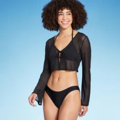 Women's Tie-Front Cropped Mesh Cover Up Cardigan - Wild Fable™ -Selfie Leslie GUEST 6e5cc400 6743 47cf a47f 97dd26fcf7a7