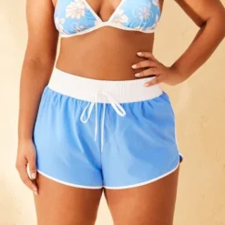 Women's Mid-Rise Drawstring Board Shorts - Wild Fable™ Blue/White -Selfie Leslie GUEST 6e64b862 3d9a 4d2c 822f 52242e75f5e7