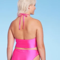 Women's Longline Wrap Halter Bikini Top - Wild Fable™ Pink Shine -Selfie Leslie GUEST 720c0450 e2ac 4c53 8fb8 19fcb558217b