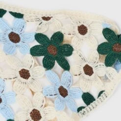 Knitted Flowers Headscarf - Wild Fable™ Ivory/Blue/Brown/Green: Floral Polyester Scarf For Fashion -Selfie Leslie GUEST 728dd10a 45bb 44c4 a0ab caed3ccb1b2d