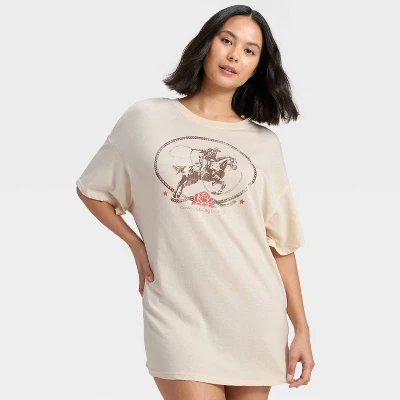 Women's Graphic Oversized T-Shirt Sleep Dress - Wild Fable™ 4 Women's Graphic Oversized T-Shirt Sleep Dress - Wild Fable™ - Image 2