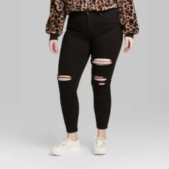 Women's Super-High Rise Distressed Skinny Jeans - Wild Fable™ Black -Selfie Leslie GUEST 77f8b245 1bb9 459f 9165 fe5a71da7757