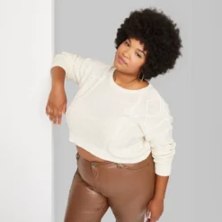 Women's Cropped Cable Pullover - Wild Fable™ -Selfie Leslie GUEST 80f26d63 ebf2 4ace aa0a 66d0ccdf1631